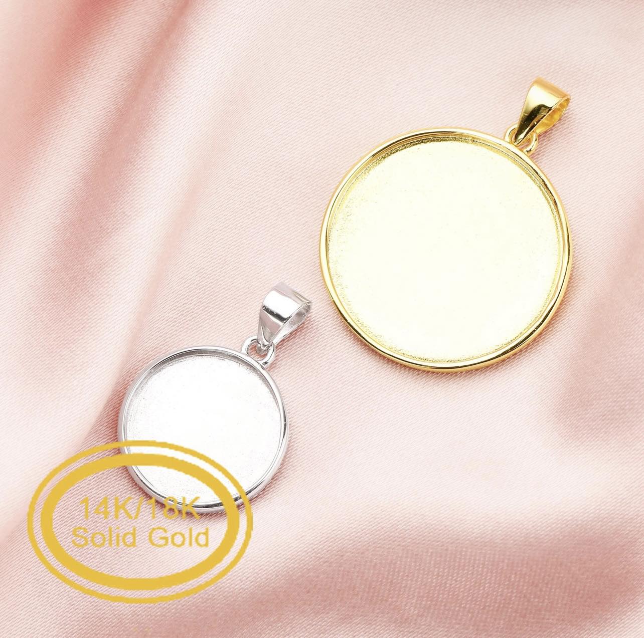 14k Simple Round Pendant
