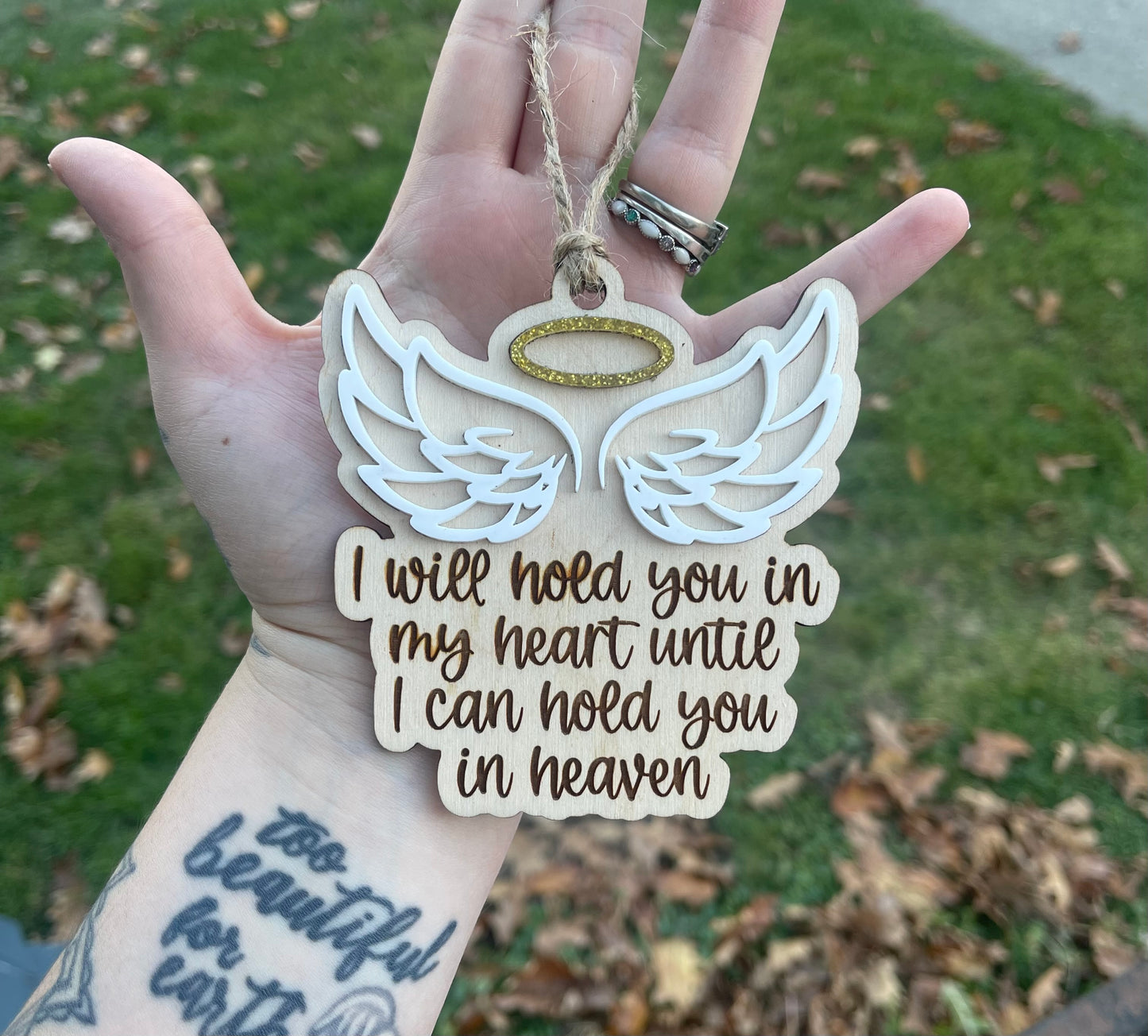 Wooden Angel Baby Ornament